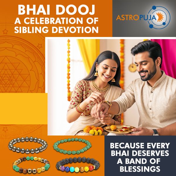 This Bhai Dooj, Gift your brother the power of positivity with Semi-Precious Gemstone Abhimantrit Bracelets from AstroPuja, for abundance, success, and protection